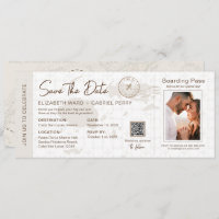 Beige Boarding Pass Destination Wedding Fiji Map