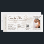 Beige Boarding Pass Destination Wedding Qr Code Invitation<br><div class="desc">Beige Boarding Pass Destination Wedding Qr Code Invitation. Matching items available.</div>