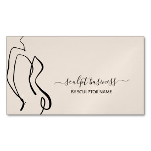 Beige Body sculpting contouring aesthetic Magnetic Business Card