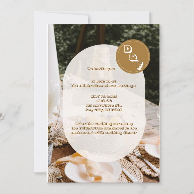 Beige Boho Wedding Brunch Invitation  (Front)