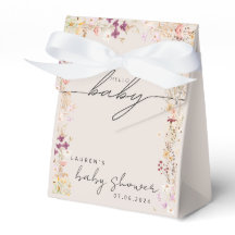 Beige Boho Wildflower Baby Shower Gift