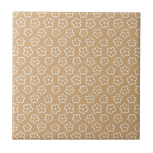 Beige Bold Y2K Wildflower Vibrant Spring Decor Tile