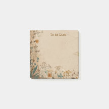 Beige Border Rustic Boho Wildflower