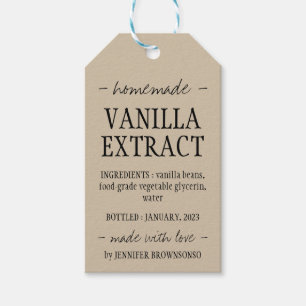 Beige Bottle Homemade Vanilla Extract Gift Tags