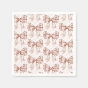 Beige Bow Baby or Bridal Shower, Birthday Party Napkin