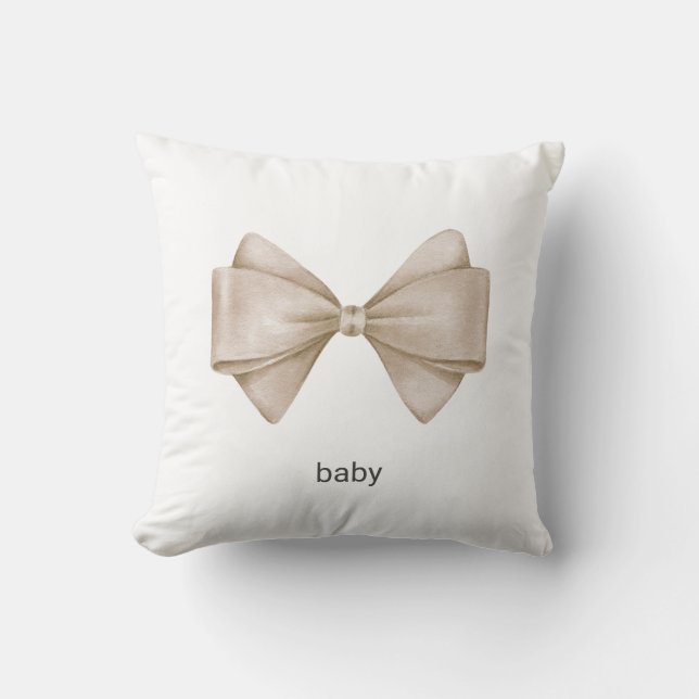 Beige Bow Cushion (Front)
