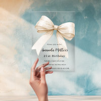 Beige bow elegant clear luxury birthday