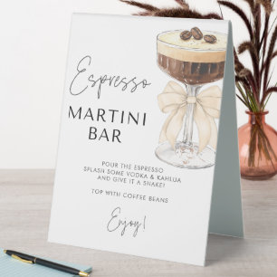 Beige Bow Espresso Martini Bar Sign