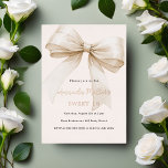 Beige bow rose gold Sweet 16 luxury<br><div class="desc">A soft beige,  cream coloured background,  decorated with a large bow. Personalise and add a name and party details. The name and Sweet 16 are written with real rose gold foil.</div>
