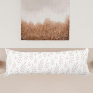 Beige branches leaves body cushion