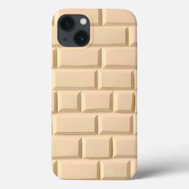 Beige Brick Pattern iPhone Case Modern Style (Back)