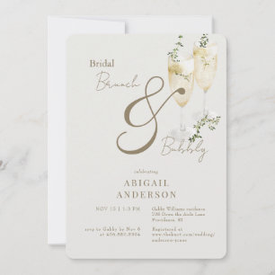 Beige Bridal Brunch & Bubbly Shower  Invitation
