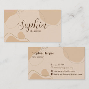 Beige & Brown Aesthetic Business Card