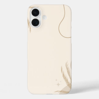 Beige Brown Aesthetic Floral Linktree Background | iPhone 16 Plus Case