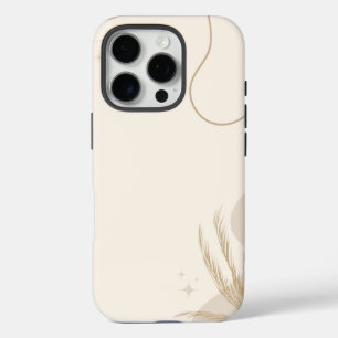 Beige Brown Aesthetic Floral Linktree Background iPhone 16 Pro Case