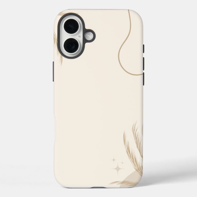 Beige Brown Aesthetic Floral Linktree Background | Case-Mate iPhone Case (Back)