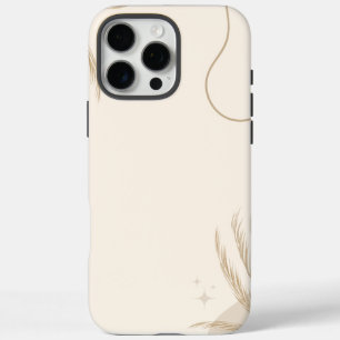 Beige Brown Aesthetic Floral Linktree Background iPhone 16 Pro Max Case