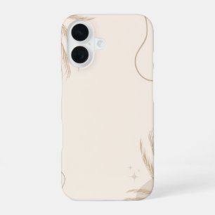 Beige Brown Aesthetic Floral Linktree Background iPhone 16 Case