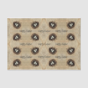 Beige Brown Bird's Nest Eggs Modern Vintage Easter Tissue Paper