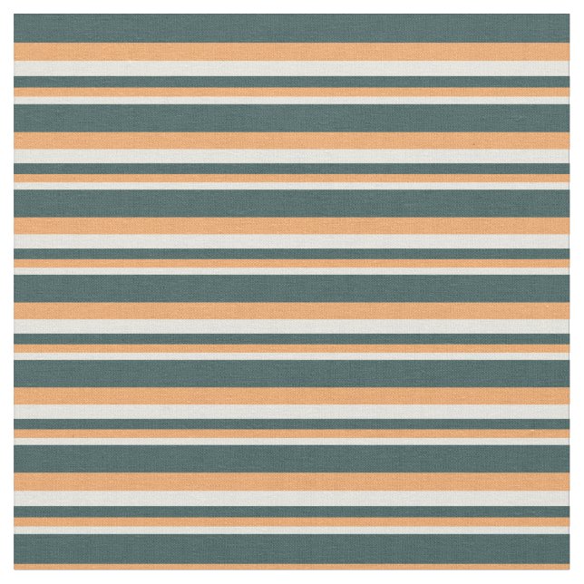 Beige, Brown & Dark Slate Grey Lines Fabric (Close Up)