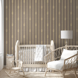 Beige Brown Golden Yellow Rope Knot Nautical Wallpaper