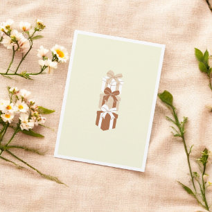 Beige Brown Holiday Gift Box Festive Elegance Card