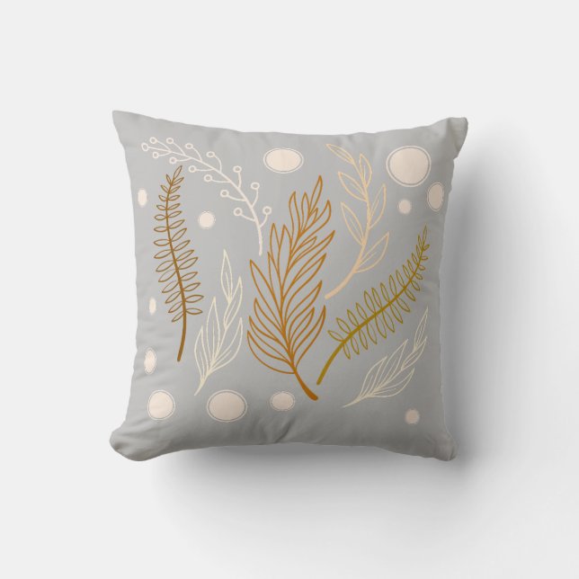 Beige Brown Light Grey Simple Cushion (Front)