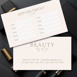 Beige & Brown, Minimal, Elegant, Salon Appointment Card