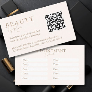 Beige & Brown, Minimal, Elegant, Salon Appointment Card