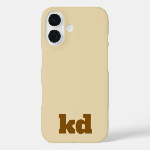 beige &brown monogram initial iPhone / iPad case