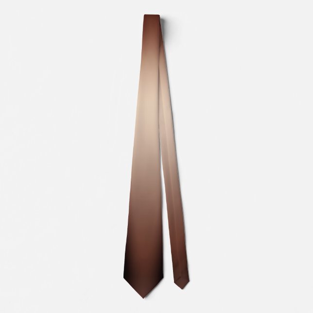Beige Brown Ombre Gradient Mens Neck Tie (Front)