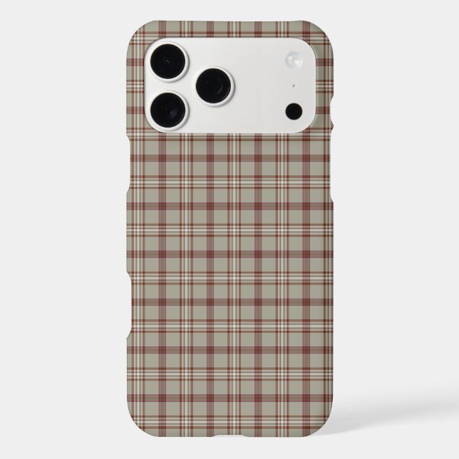 Beige Brown Plaid Classic Pattern iPhone Case (Back)