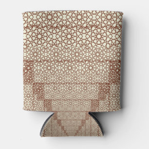 Beige Brown Rustic Islamic Geometric Single Border Can Cooler
