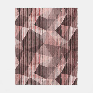 Beige, brown textured polygonal fleece blanket