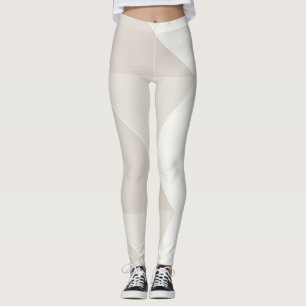 Beige Brown White Pastel Colours Modern Elegant Leggings