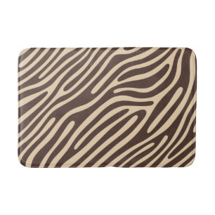 beige brown zebra strip bath mat