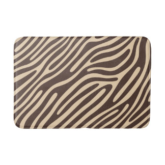 beige brown zebra strip bath mat
