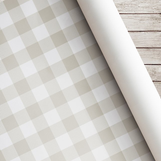 Beige Buffalo Check Christmas Wrapping Paper (Creator Uploaded)