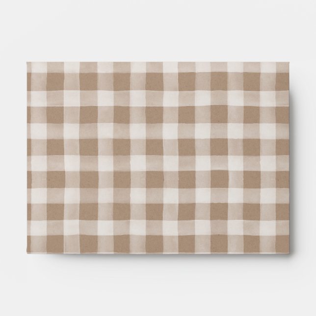 Beige Buffalo Check Envelope (Front)
