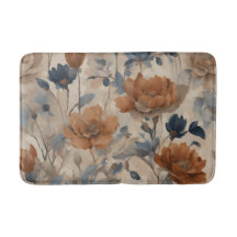 Beige Burnt Orange Dusty Navy Blue Floral