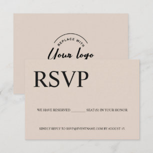 Beige Business event Logo Reserved seats  RSVP Card
