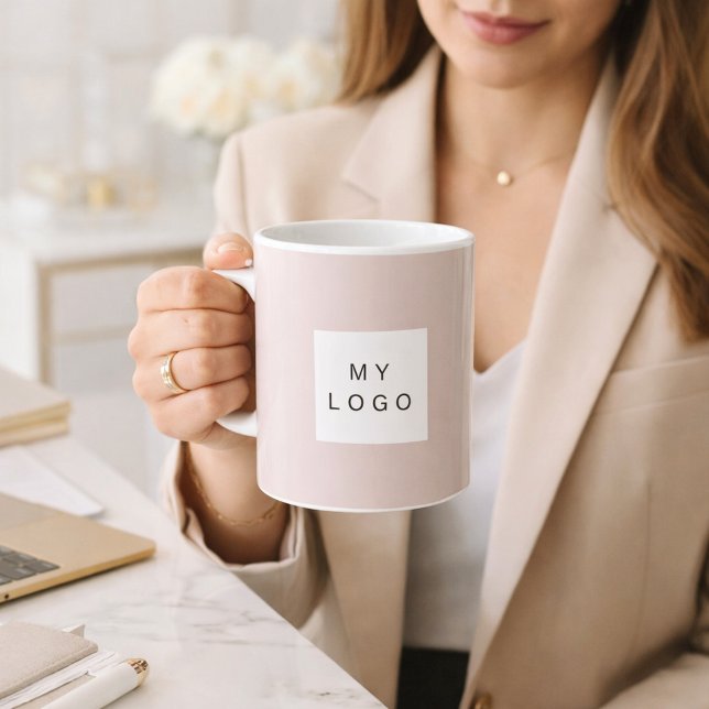 Beige business logo coffee mug (Creator Uploaded)