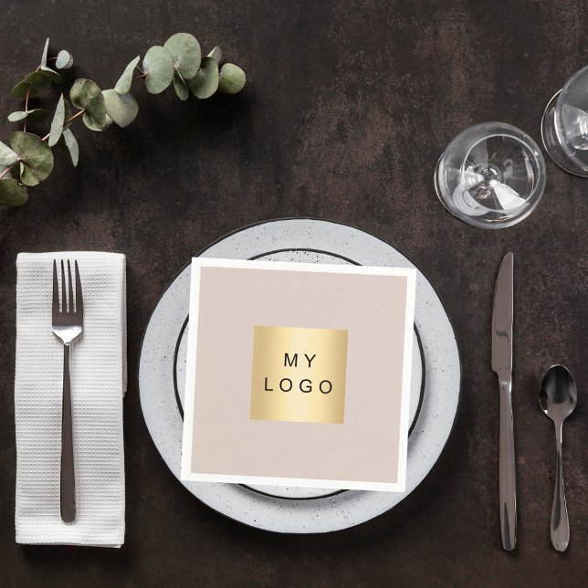 Beige business logo napkin (Creator Uploaded)