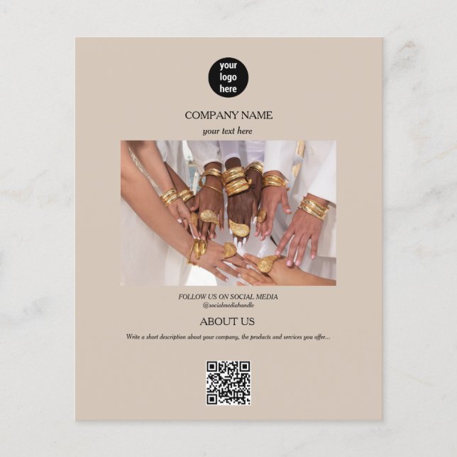 Beige  Business Logo Promotional Advertising Flyer (Front)