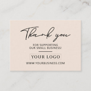 Beige   Business Logo Thank you Product Care Business Card