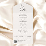 Beige Calligraphy Monogram Formal QR Code Wedding All In One Invitation<br><div class="desc">Introducing our budget-friendly all-in-one wedding invitation, designed to impress without the high cost. The top fold features the couple’s monogram with an ampersand in delicate calligraphy, adding a personal touch. The centre fold showcases the main text, written in a formal style that combines serif font with fancy script, exuding elegance....</div>