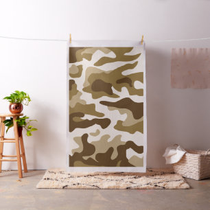 Beige camouflage pattern fabric