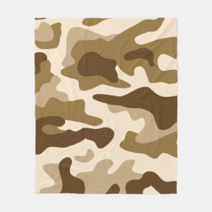 Beige camouflage pattern fleece blanket