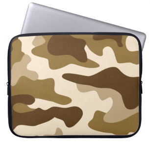 Beige camouflage pattern laptop sleeve