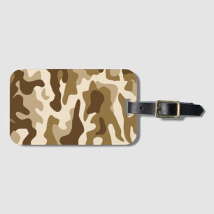 Beige camouflage pattern luggage tag